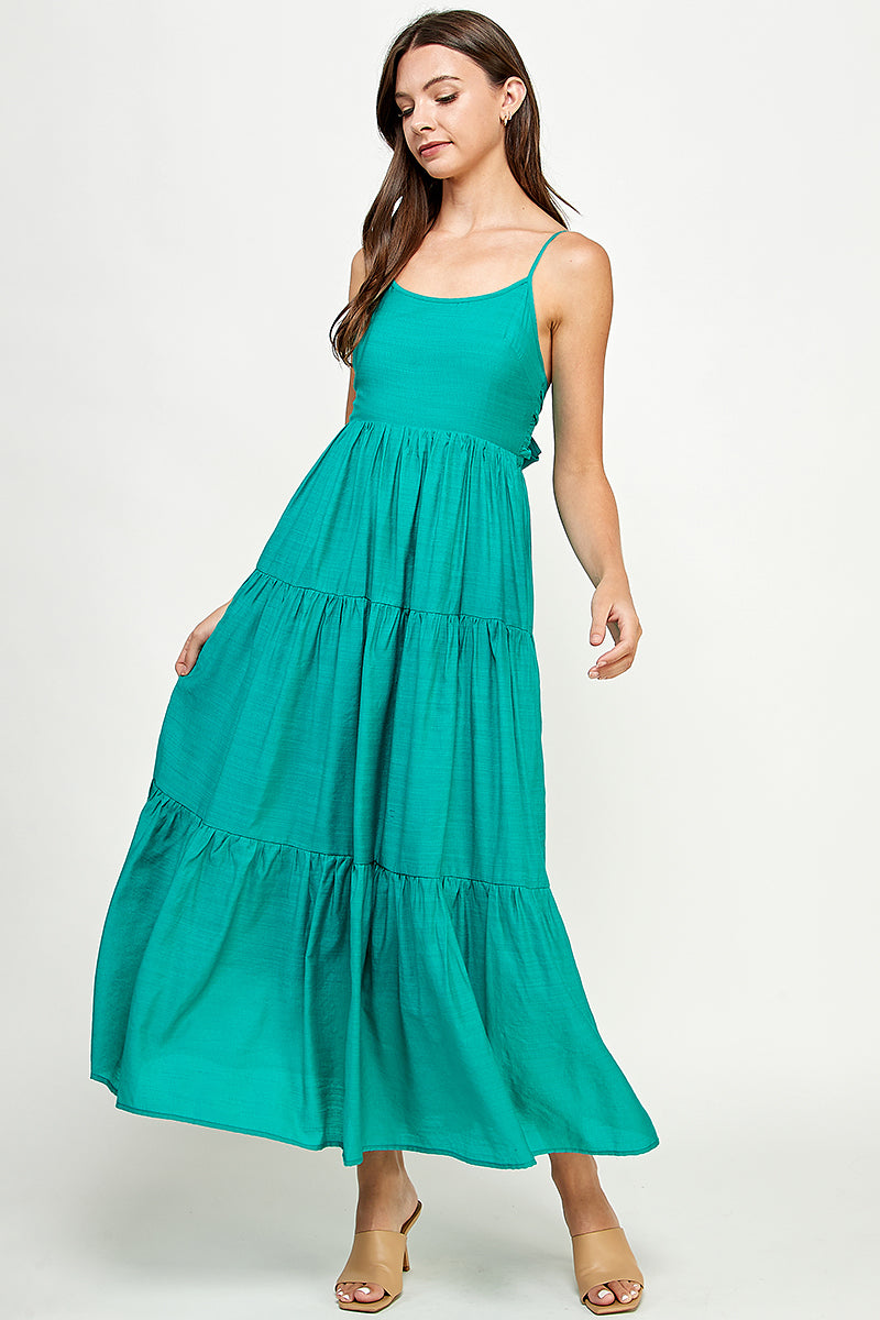 Tiered Maxi Dress w/ Back Tie