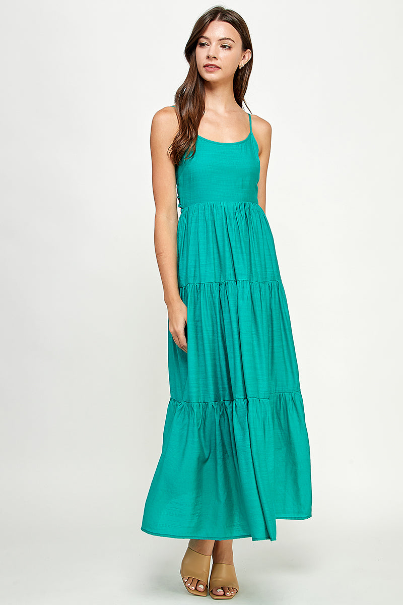 Tiered Maxi Dress w/ Back Tie