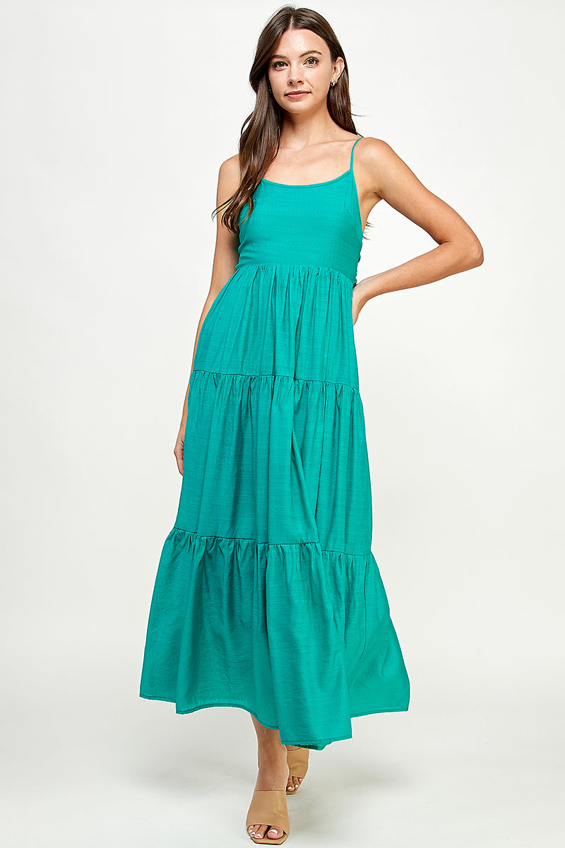 Tiered Maxi Dress w/ Back Tie