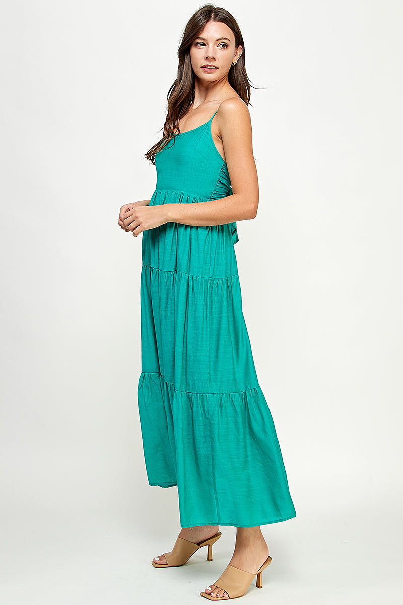 Tiered Maxi Dress w/ Back Tie