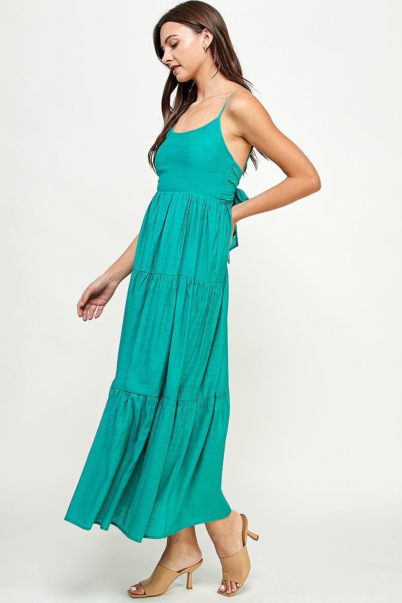 Tiered Maxi Dress w/ Back Tie