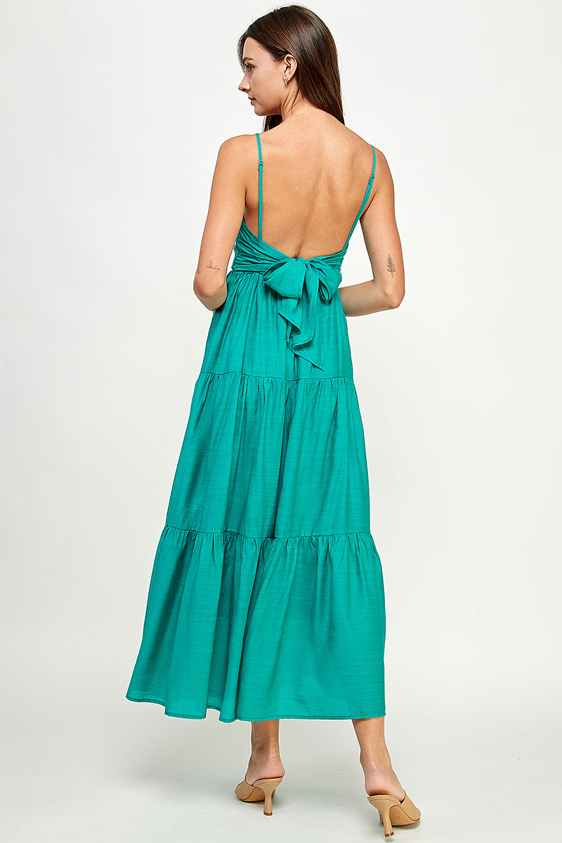 Tiered Maxi Dress w/ Back Tie